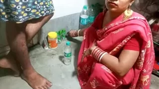 Teenie fucking doggy-style in the kitchen