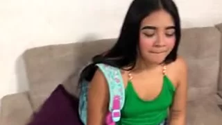 South american with tiny tits at home