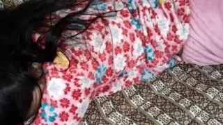 Petite housewife with furry pussy