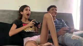 Latin step sister at home