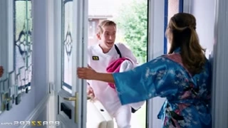 European with piercing on a massage